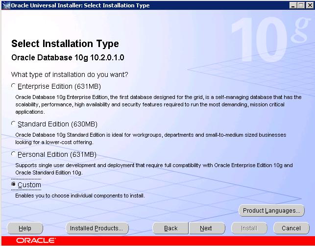 Agile e6 Chapter 2 Installing Oracle 10g This chapter provides instructions for installing the Oracle 10gR2 Server for use with Agile e6. Starting the Oracle Server Installation 1.