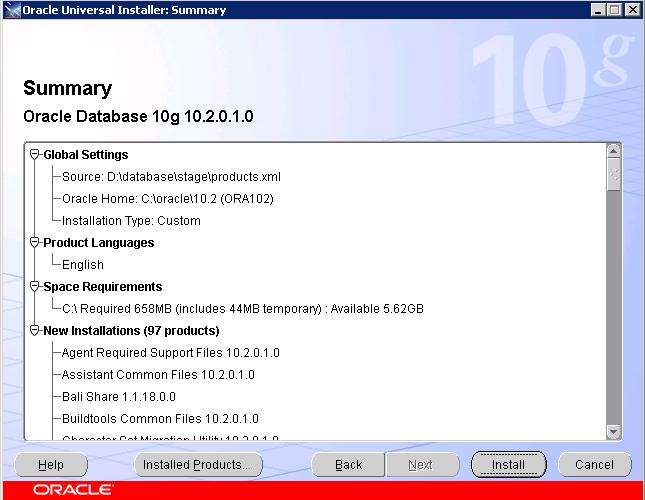 Chapter 2 Installing Oracle 10g 7.