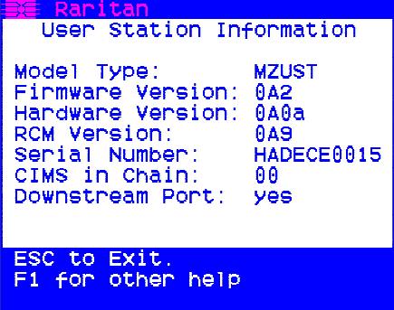Figure 10 Administrative Menu User Station Information On the Administration Menu, press the or key to highlight
