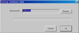 2 USING DATAMANAGER 2.4 Database Administration Backup Data Click the Browse button and select a location into which to copy the selected database.
