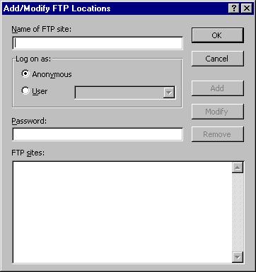 2) Click the Open CSV and Log Files button ( ) on the toolbar. 3) Open the 'Look in:' drop-down menu button and select 'Add/Modify FTP Locations' see Fig. 2.12.