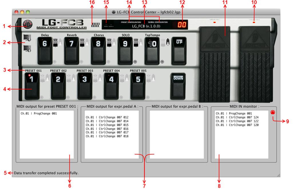 4. The LG-FCB Control Center user interface The editor consists of one main window.
