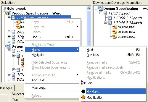 Creating Information Once created, the mark is available in the Marks menu, as shown in the following figure.
