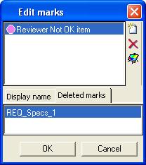 Creating Information These information are displayed in the Deleted marks tab when a mark type is selected. Click Delete in the contextual menu if you want to erase the mark set on a deleted element.