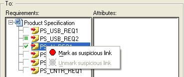 suspicious link item in the contextual menu.