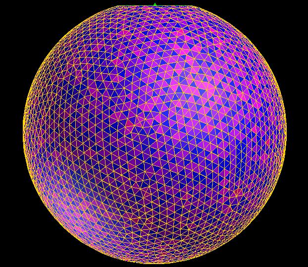 (if it is 2-D use triangular cells), shown in Figure 2.2. Both a MESH and STEP file are exported, one for use in Fluent and the later to be imported into HyperMesh to create the solid mesh. Figure 2.2. Tetrahedral Eulerian mesh for a balloon generated in Gambit.