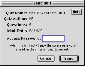 4. Highlight the name of the quiz you want to download and click Open. Select Quiz Document Window 5.