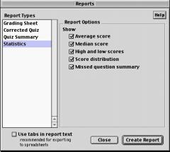 3. The Reports window will appear. Highlight Statistics on the list at the left. Reports Window 4.