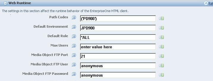 Figure 11 - Max Users settings 4) JDENET connections for the JAS server in JAS.