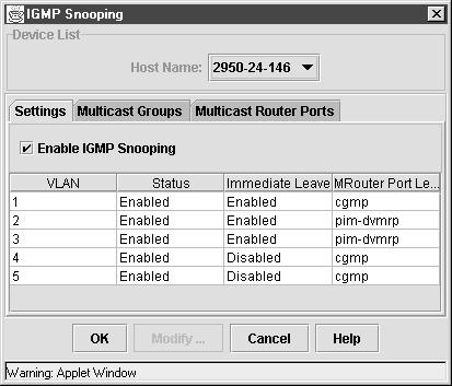 IGMP Snooping Chapter 4 Figure 4-30 IGMP Snooping IGMP snooping is enabled by default. Deselect this if you want to disable IGMP snooping on the entire device.