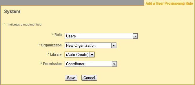 LDAP Provisioning Rule For an LDAP provisioning source you can use the Role dropdown to select an LDAP group, and then for that group you can determine how a new user is provisioned in Ensemble Video
