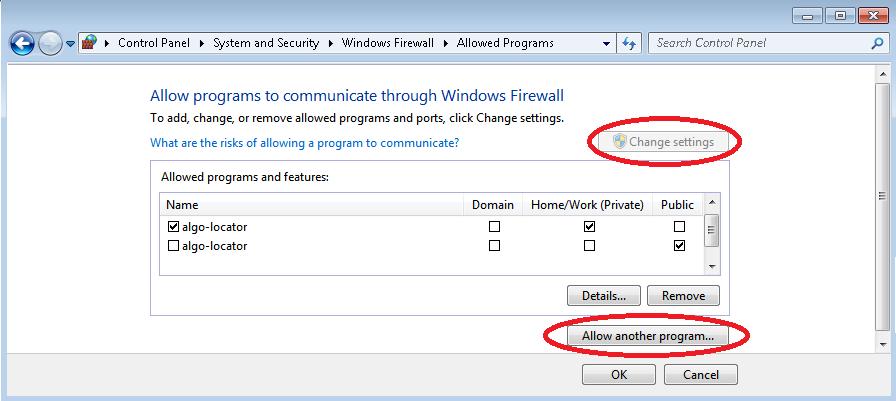 The following two sections will cover the steps of allowing the Interface to communicate through the Windows Firewall or the Windows Server Firewall.