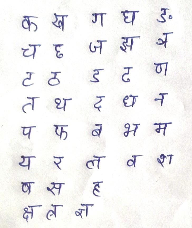 Fig. 3 : Consonant of Devanagari Script Fig. 4 : Numerals of Devanagari Script III.