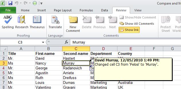 Excel 2010 Advanced Page 138 Move the mouse pointer to cell D4 and