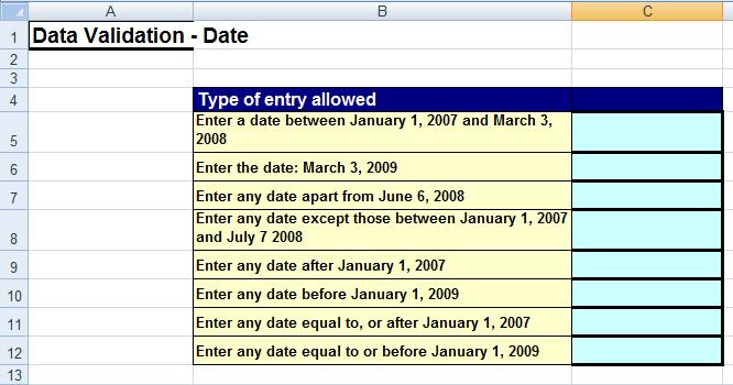 Excel 2010 Advanced Page 162 Click on the Retry button and enter the word Saturn. This should be accepted. Save your changes and close the workbook. Data validation - Date.