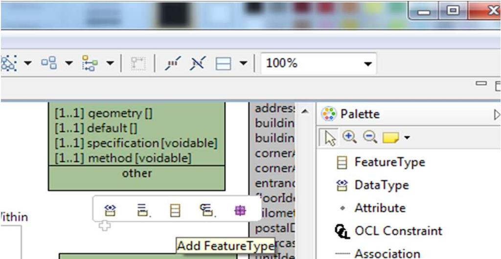Detail: Snapshot INSPIRE GeoModel Editor Palette Context Sensitive Menu only