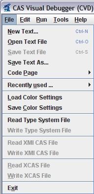 The File Menu Below is a list of the menu items, together with an explanation. New Text... Clears the text area. Text you type is written to an anonymous buffer. You can use "Save Text As.