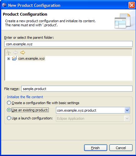 Product Configuration The RCP product export story is based on a.product file. This file contains all the data necessary to build a plugin based or a feature based product.