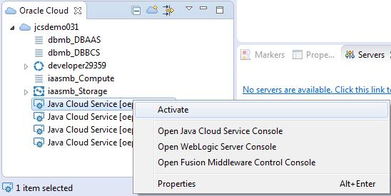 Using the Oracle Java Cloud Service 5.