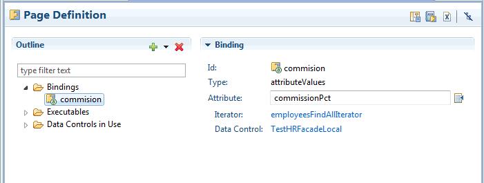 Working with Oracle ADF Controller Figure 2 16 Attribute Binding Used to Bind a Router in as Taskflow