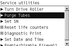 Chapter 4 Service Tests and Utilities 1 In the Service Utilities submenu, scroll to Purge Tubes and press OK.