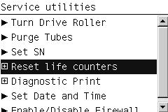 Service Utilities - 4. Reset Life Counters 4. Reset Life Counters The purpose of this Service Utility is to reset the internal life counters.