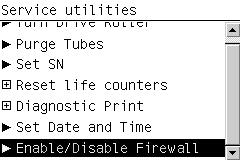 Chapter 4 Service Tests and Utilities 7. Enable/Disable Firewall The purpose of this Service Utility is to enable or disable the system firewall.
