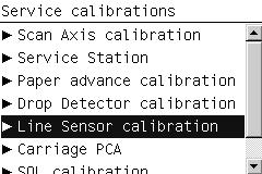 Service Calibrations - Line Sensor Calibration 5 Once the calibration is completed, OK will be displayed on the Front Panel.
