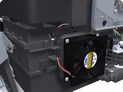 Removal and Installation Aerosol Fan Assembly Removal Switch off the printer and remove the power cable. 1.