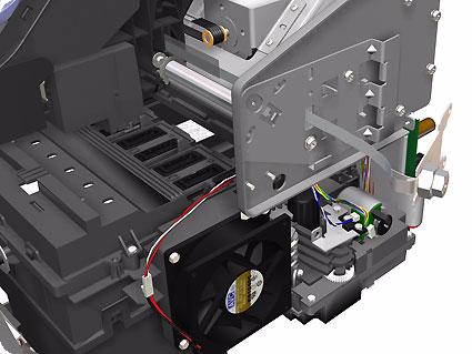 Removal and Installation - Encoder Strip (with spring and attachment nut) 9. Carefully pull the Encoder Strip out of the printer from the right hand end.