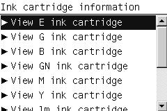 Ink Cartridge Levels, Information, and Replacement - Changing an Ink Cartridge 2 In the Ink Menu submenu, scroll to Ink cartridge information and press OK.