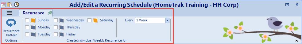 Click the box for the day(s) of the week you want to have the schedules created every week for the same start time, duration and day of the week.