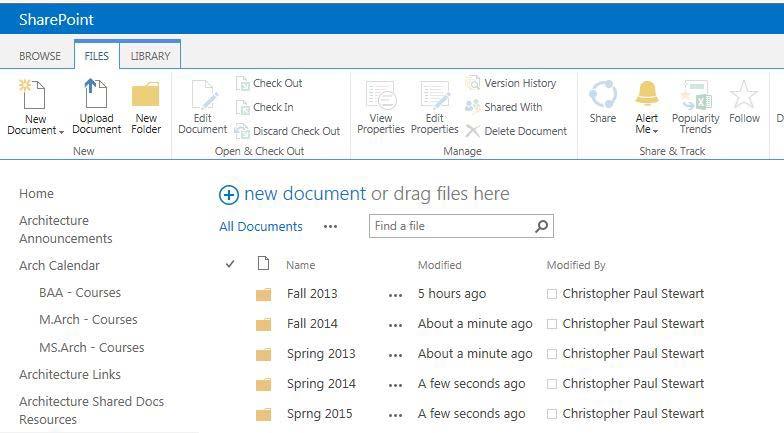 Creating a new folder for Trace Submissions: Click the FILES