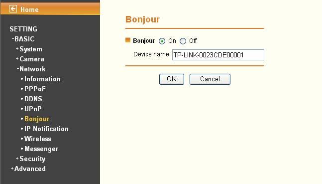 Device Name: Enter Device Name to your needs. Note: How to use Bonjour in your Windows Browser UI? Please check the link below: http://www.apple.