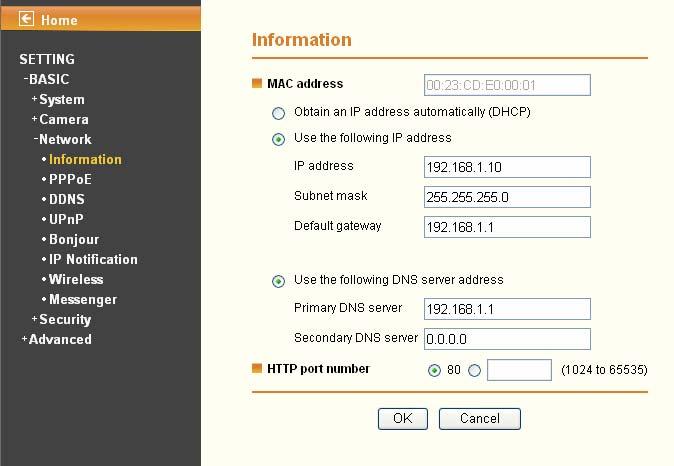 Note: If you use a Modem Router to access the Internet, you should set your IP Camera as the virtual server with port range 20000-21000 on the Modem Router s web-based management page. 1.