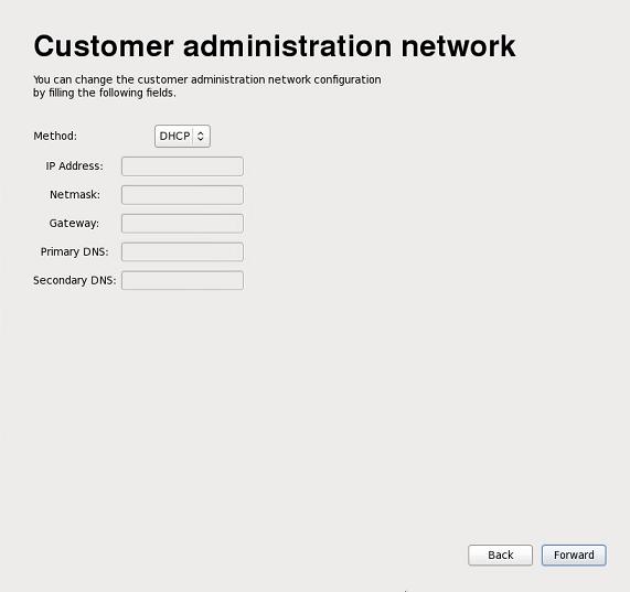 3.1.3 Customer Administration Network 1. Set up of the client administration network to which management node is connected. 2.