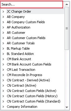 Search A new search option allows you to easier find information in Sage 300 CRE, MyAssistant conditions, or formulas.