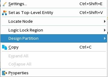 Design Partition Settings Option Partition Name Hierarchy Path Type Preservation Level Empty Description Specifies the partition name.