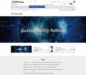 of information about NTT Group s CSR activities concerned withsolving social issues, such as FY2017 CSR Reporting and video messages from Group