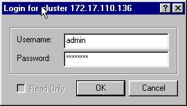 a. Enter the cluster name. In this case, an IP address is used as the name. b. Check the Connect to this cluster once added checkbox. c. Click OK. Figure 3 Cluster Name or IP Address Window in CNR 3.