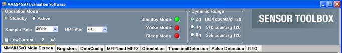 Function: Wakes main processor on events configured by user MMA8450Q Auto-Sleep/Wake Benefits: 1.