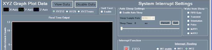 Sleep can be configured to bring ODR to 1.563Hz where Idd is 27uA in Low Power Mode) 3.