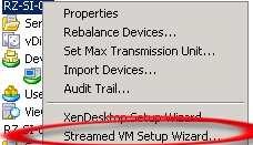 Right-click on the Site icon in the Console tree panel, then select the Streamed