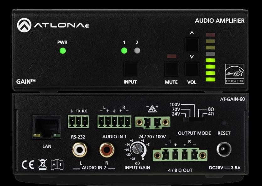 Stereo / Mono Audio Power Amplifier - 60 Watts Installation Guide The Atlona Gain 60 () is a compact power amplifier designed for low or high impedance applications.