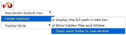 Specifying Folder Options This section describes how you can specify various folder options. Proceed as follows: 1. Click the Preferences icon. The Preferences menu appears. 2. Click Folder Options.