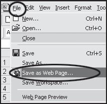 The Save As dialog box will appear. Save the file as MSU101grades.html on the Temp folder on the Desktop.