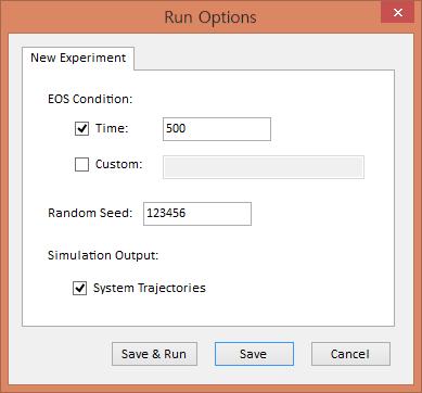 box marked}: At the Run Options dialog box, click Save & Run to run the simulation.