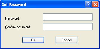 Enter the password in the Password box and the Confirm Password box and press OK.