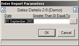 Enter any Parameters the report might have and click
