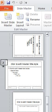 PowerPoint 2010 Intermediate Page 39 Right click over the selected thumbnail and